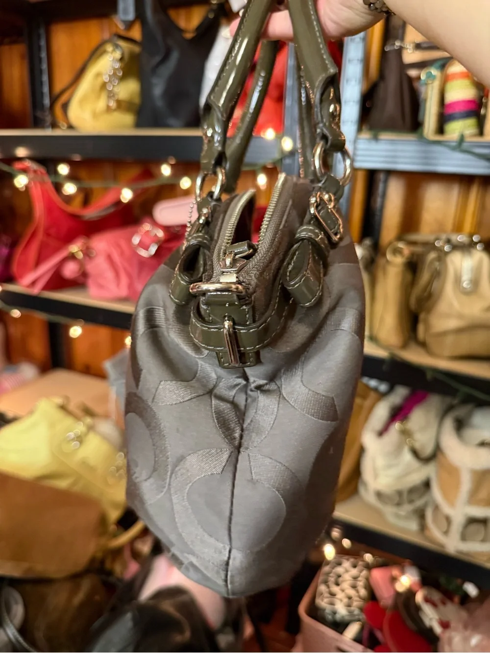 Coach Madison Gray Op Art Handbag